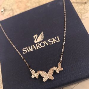 Swarovski 3 Butterfly crystals necklace